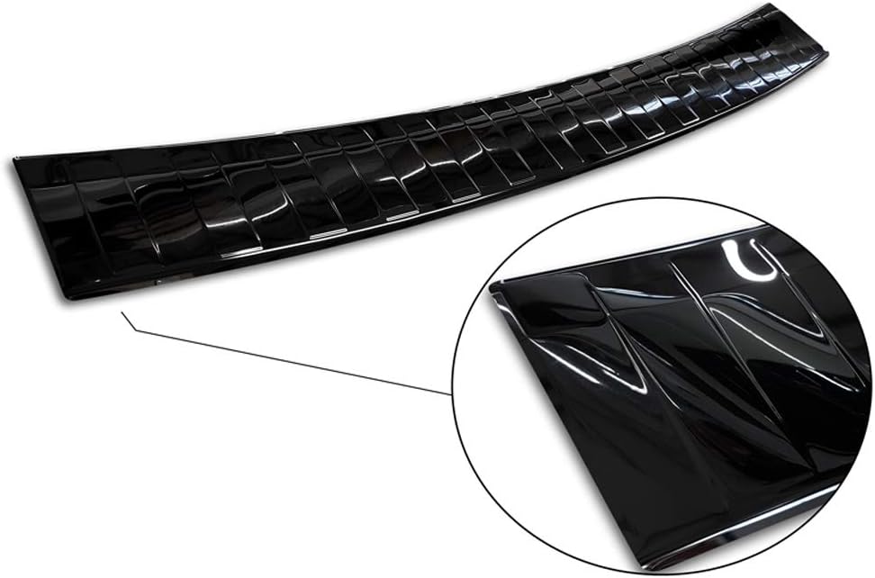 Avisa Spiegelschwarz Edelstahl Heckstossstangenschutz kompatibel mit Volvo V70 Facelift 2013-2016 'R