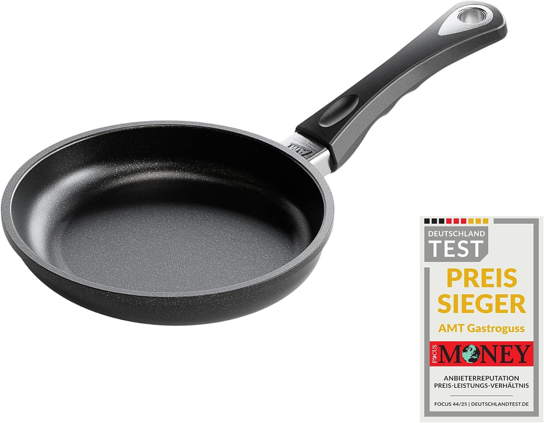 AMT Gastroguss Bratpfanne 20 cm Ø Schwenkpfanne 4 cm hoch, fester Stiel, nicht induktionsgeeignet, L