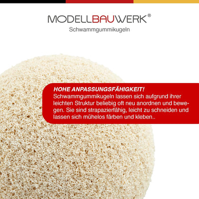 Modellbauwerk® Vielseitigkeit pur!- Schwammgummikugeln 6mm hell/Creme,100St. kreiere realistische un