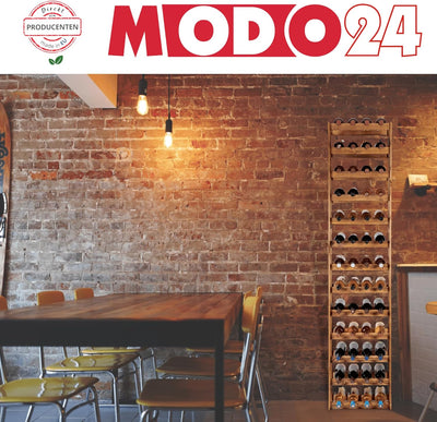 MODO24 Weinregal, Holz, unbehandelt, 72.5 x 25 x 166 cm, 25-Einheiten 72.5 x 25.0 x 166.0