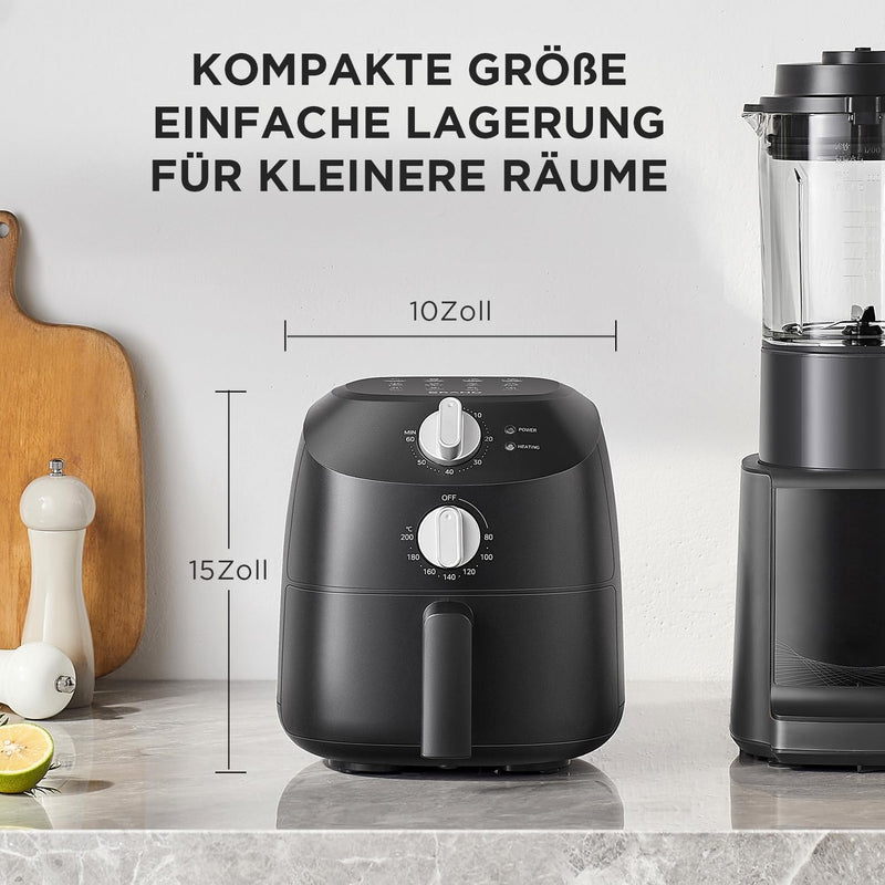 Midea Heissluftfritteuse 2L,1150W Airfryer, Frittieren ohne Öl, Heissluft Fritteusen, Automatische A