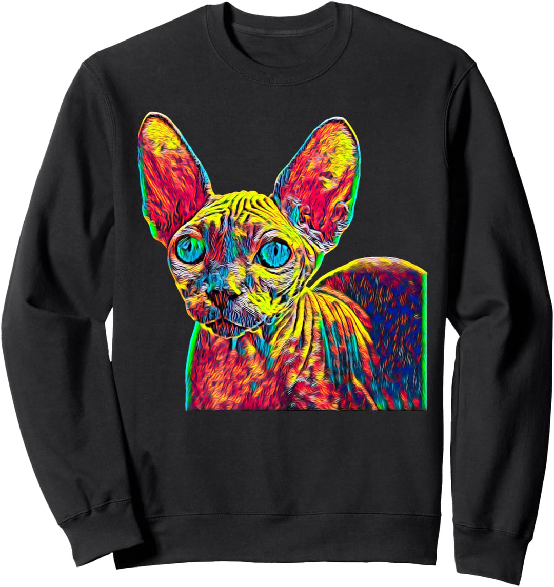 Bunte Sphynx Katze Sweatshirt