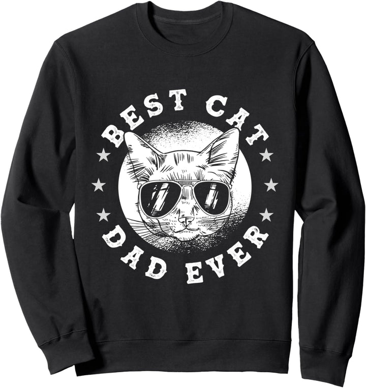 Best Cat Dad Ever – Retro Vintage Katze mit Sonnenbrille Geschenk Sweatshirt