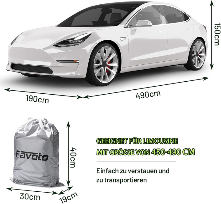 Favoto Autoabdeckung Vollgarage Auto Abdeckplane Staubdicht Wasserdicht Autohülle Autoplane Car Cove
