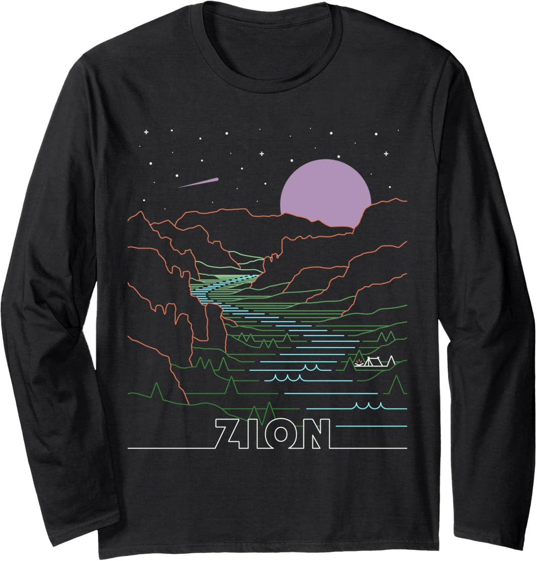 Vintage Zion Nationalpark Ich wanderte Engel Landung Zion Utah Langarmshirt