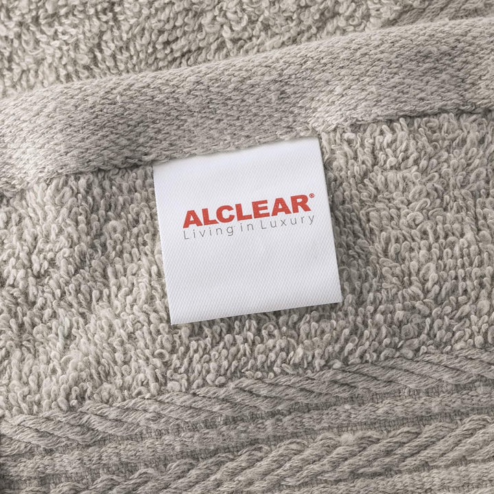 ALCLEAR Premium Frottier Handtuch Set, Frotteeserie in 6 Farben und 5 Grössen, Farbe: SILBERGRAU, 2X