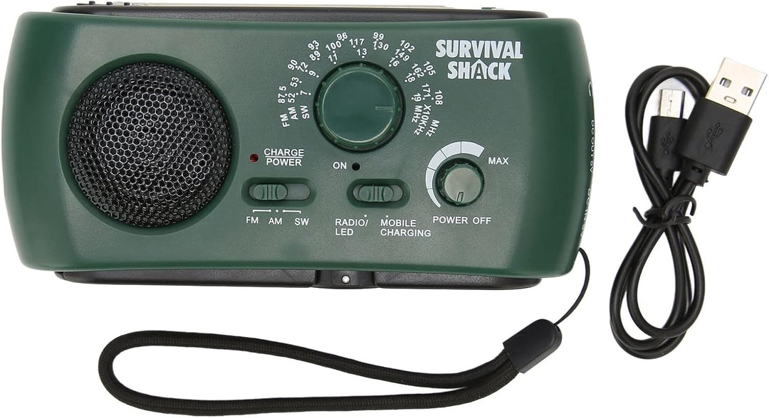 Bewinner Outdoor AM//SW Handkurbel Solar Radio, Stromausfall liefert LED-Taschenlampe, tragbare Powe