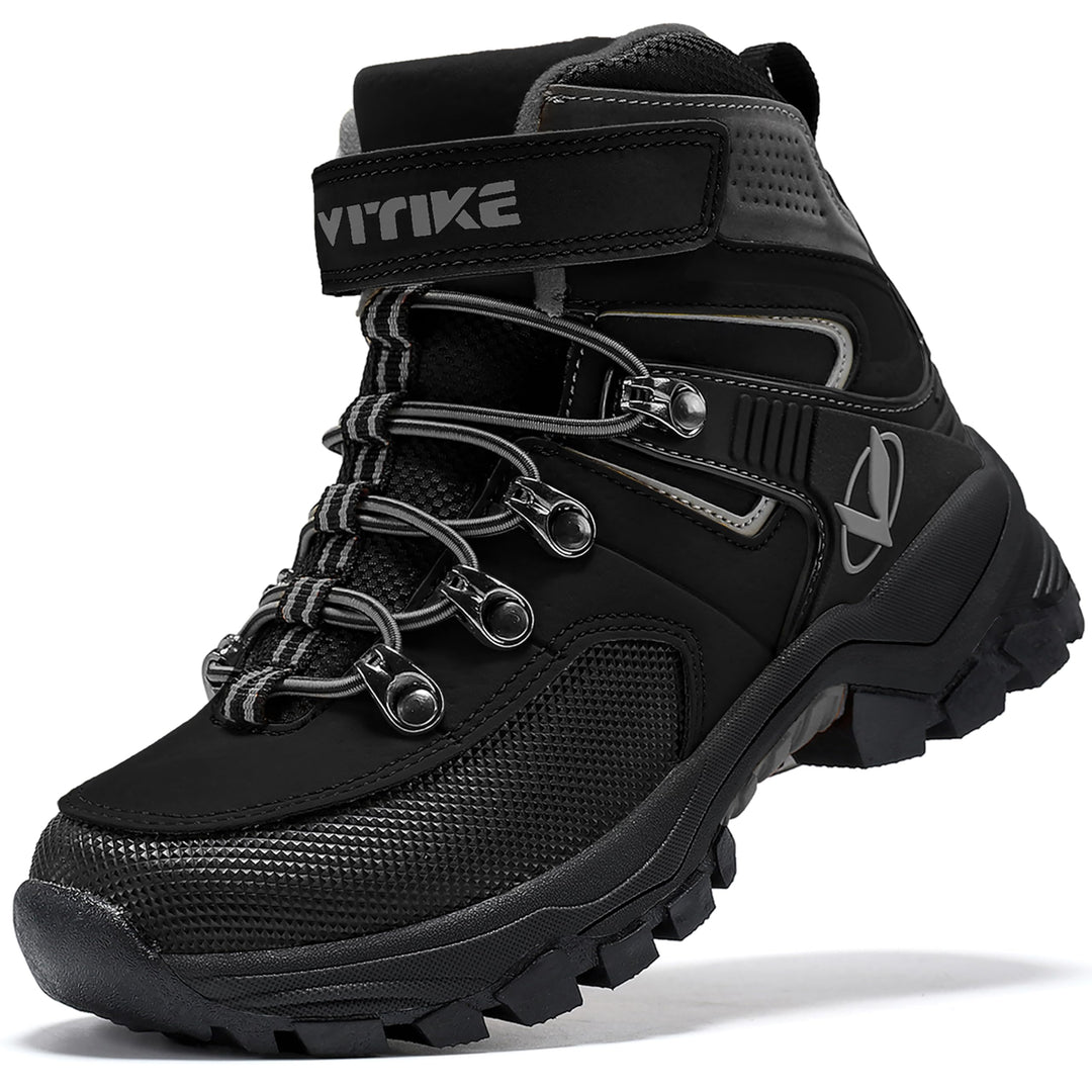 ASHION Winterschuhe Jungen Schneestiefel Kinder Mid Gefütterte Winterstiefel Wanderschuhe Trekking B