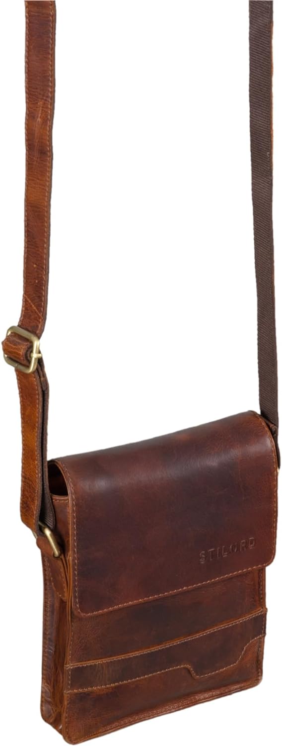 STILORD 'Sven' Herrenhandtasche Leder Umhängetasche klein Schultertasche Männer 8 Zoll Tablet Herren