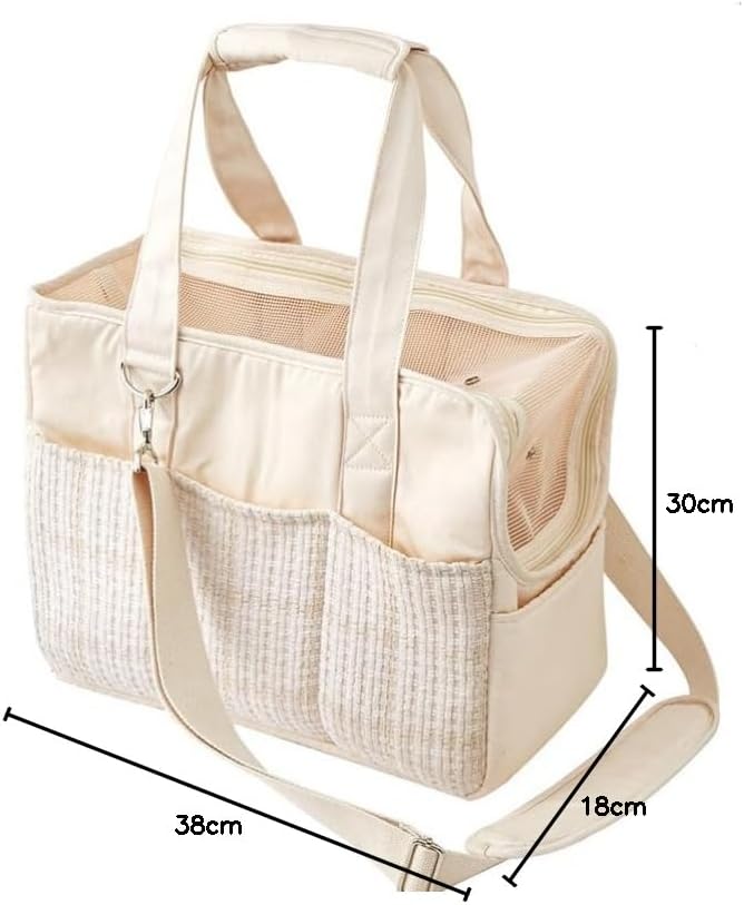 Grosse Tragetasche für Hunde und Katzen bis 5 kg – Hundetasche Öffnung Oben, atmungsaktiv, tragbar,