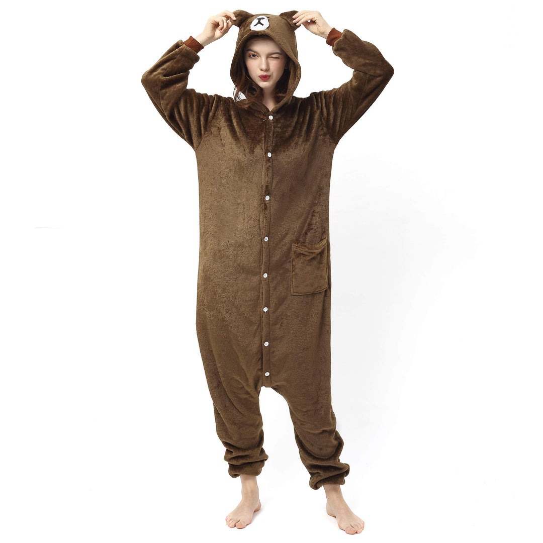 Katara 1744 (30+ Designs) Bären-Kostüm Grizzly, Unisex Onesie/ Pyjama-Qualität für Erwachsene &amp; Teen