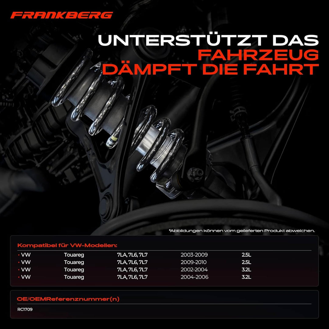 Frankberg 2x Federn Fahrwerksfeder Vorderachse Links Rechts Kompatibel mit T,o,u,a,r,e,g 7LA 7L6 7L7