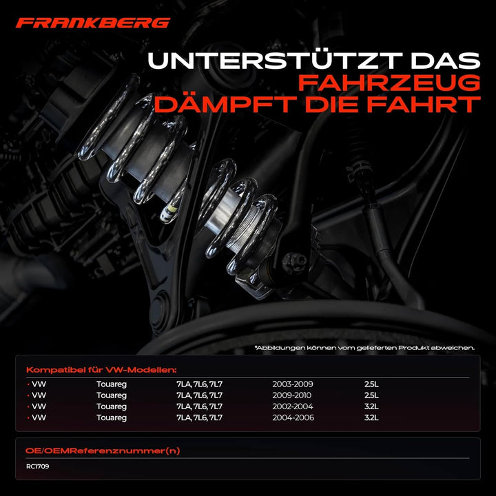 Frankberg 2x Federn Fahrwerksfeder Vorderachse Links Rechts Kompatibel mit T,o,u,a,r,e,g 7LA 7L6 7L7