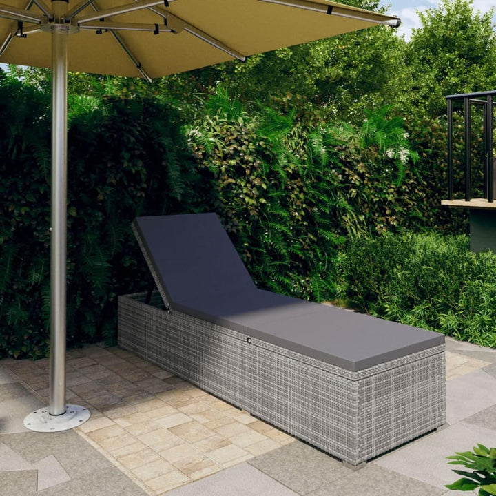 Yolola Set Polyrattan Sonnenliege Verstellbar,Sonnenliege mit Auflage, Gartenliege, Relaxliege, Ratt