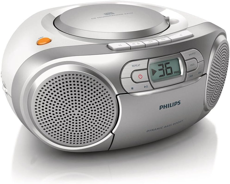 Philips AZ127/12 CD-Soundmaschine, CD Player Tragbar (Radio UKW, CD, Kassettendeck, Dynamic Bass Boo