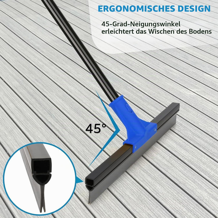 Abzieher Boden 45cm Wasserschieber Bodenwischer mit langem Griff 149cm Nasser Boden Gummiabzieher Ho
