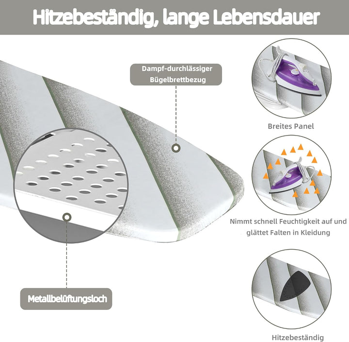 uyoyous Wandmontage Bügeltisch mit hitzebeständiger Baumwollbezug Klappbar Platzsparende 95x 30 cm B