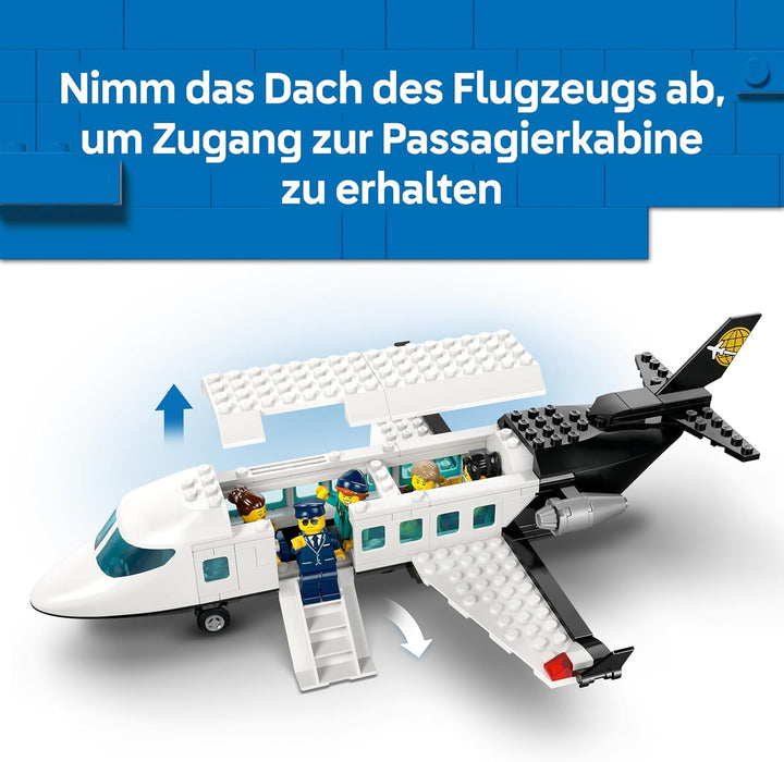 LEGO City Flughafen mit Flugzeug - Spielzeug Miniatur Modellbau mit Terminal, Flugzeug, Schlepperfah