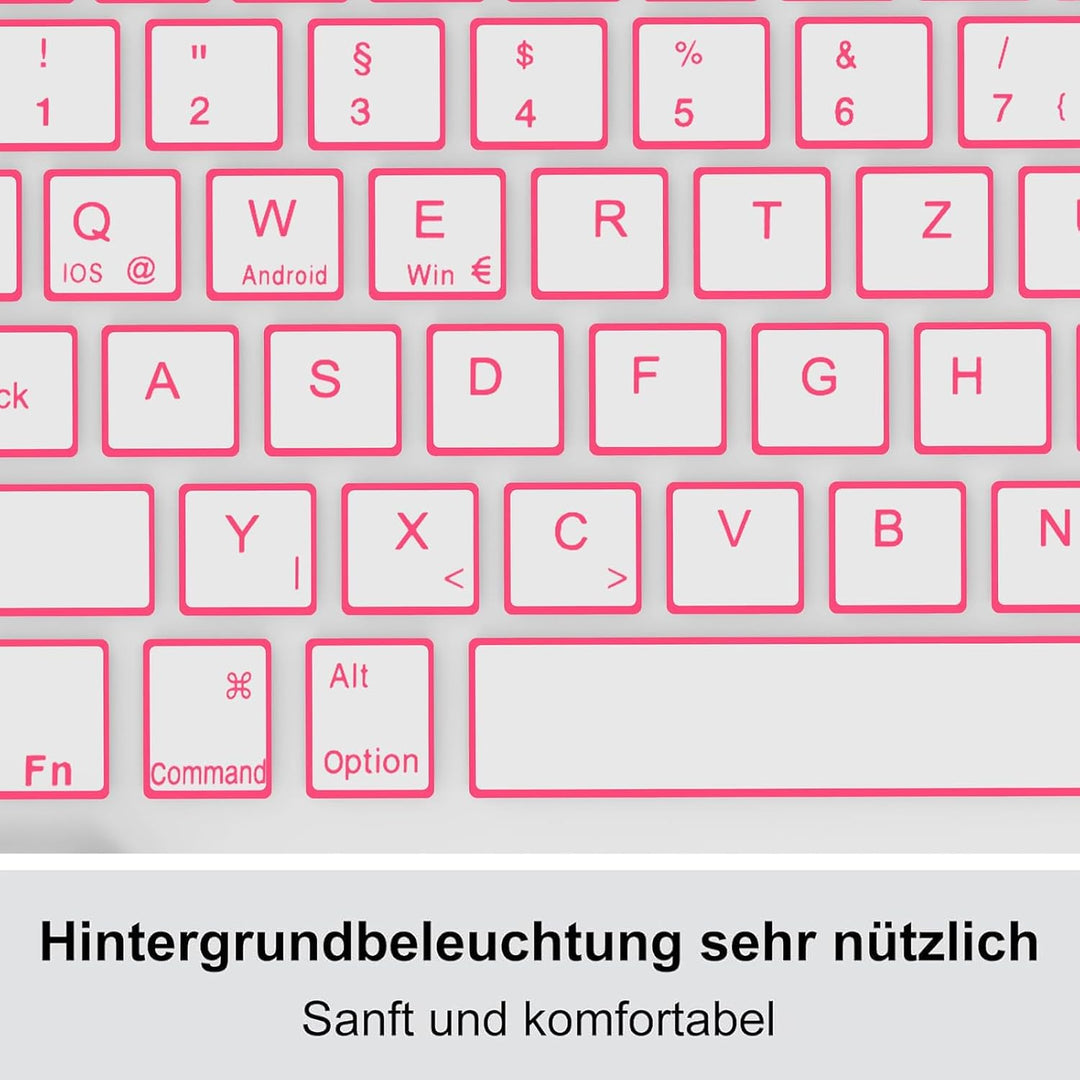 Für ab 12" grosse Tablets Tastaturhülle mit Beleuchtung QWERTZ | Kompatible Android, iPadOS, Windows