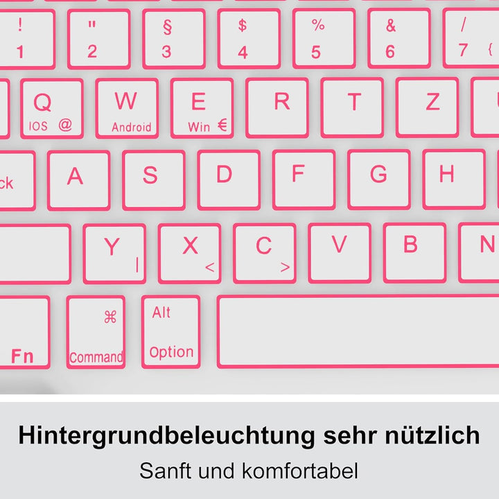 Für ab 12" grosse Tablets Tastaturhülle mit Beleuchtung QWERTZ | Kompatible Android, iPadOS, Windows