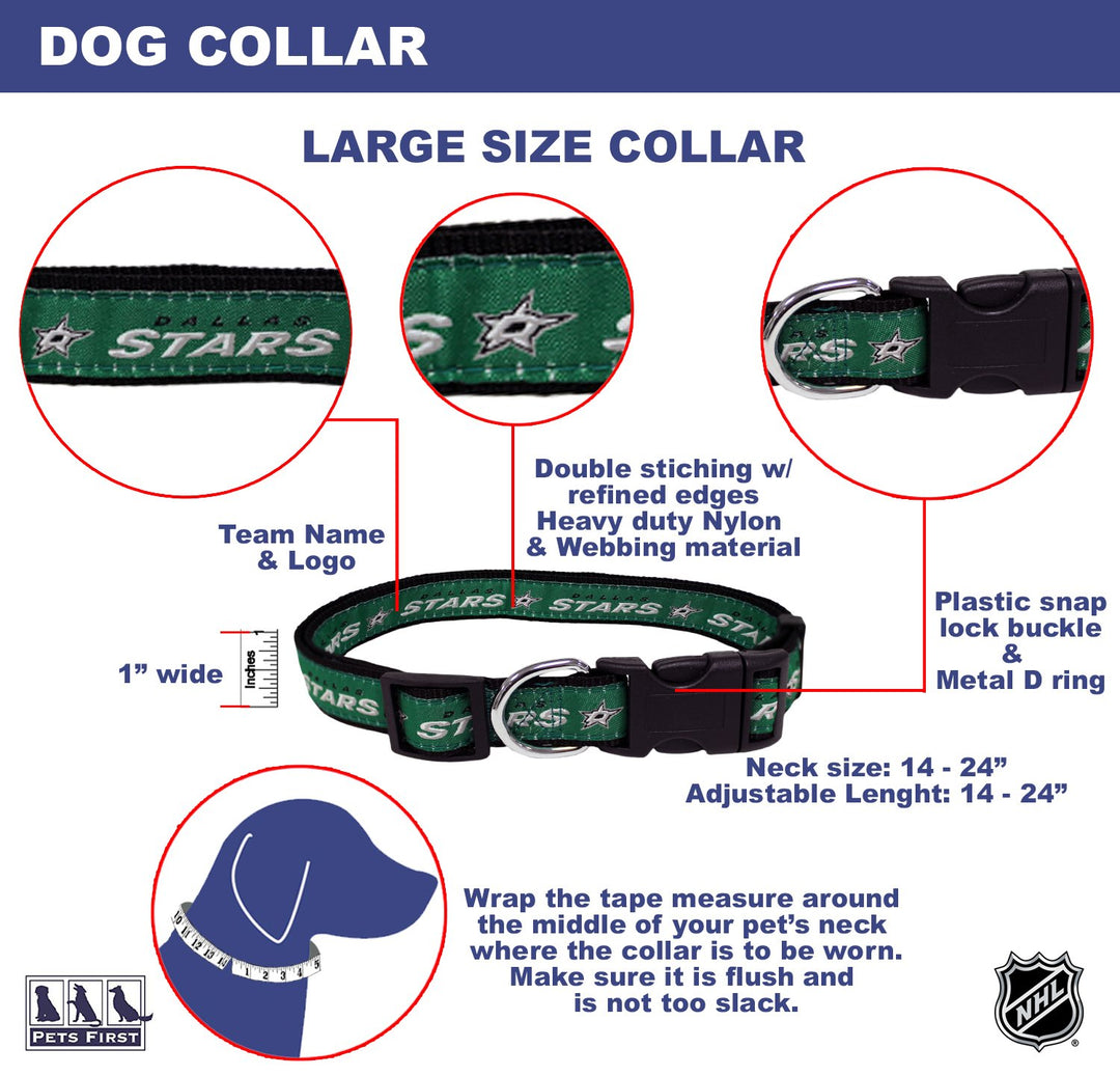 Pets First NHL Dallas Stars Halsband für Hunde & Katzen, Grösse L - Verstellbar, süss & stilvoll! Da