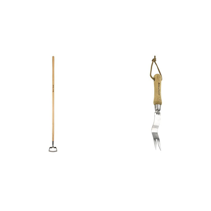 Kent & Stowe Langstiel Pendelhacke aus Eschenholz und Edelstahl gefertigt, 733285 Bundle mit Hand Wu