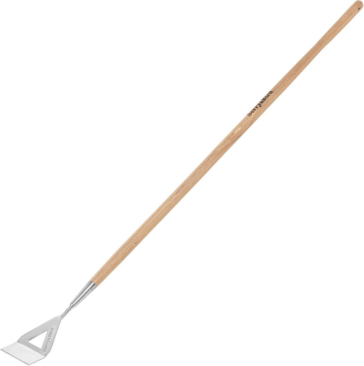 Berry&Bird Dutch Push Hoes für Unkrautjäten, 130CM Edelstahl Hand Unkrautjäter mit Holz Langen Griff
