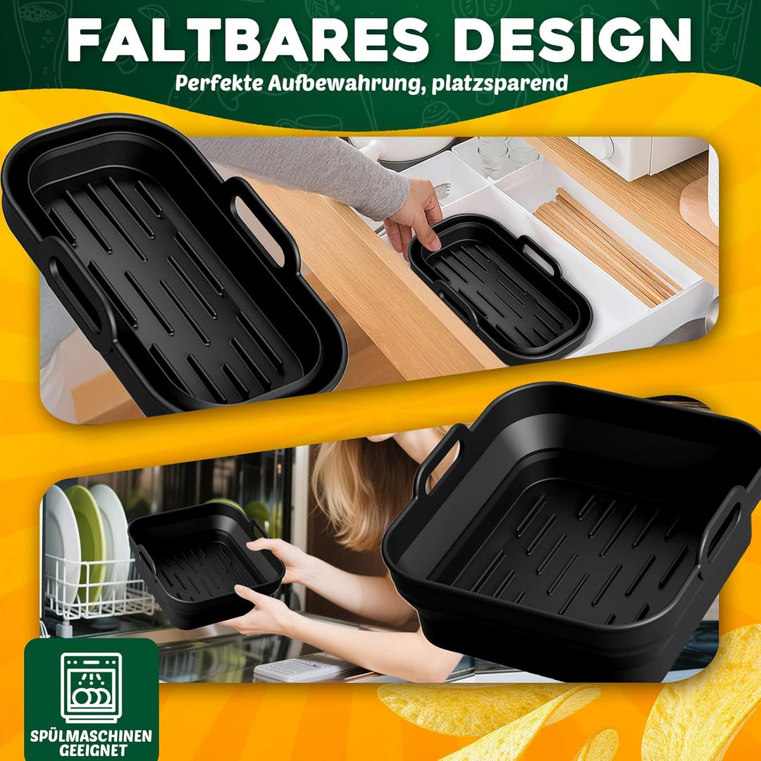 Heissluftfritteuse Zubehör für Philips Airfryer Dual Basket 3000-5000 serie 9L (6L/3L), 15 Stück Sil