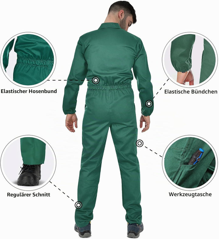 BWOLF ANAX Arbeitsoverall Herren Overall Herren Arbeitskleidung 100% Baumwolle Arbeitsoveralls mit 5