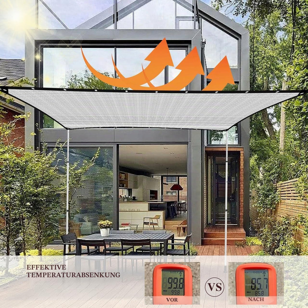 Garten Schattierungsnetz,Auto-Sonnenschutz aus Alunetz,80% Sonnensegel Mit Einfassung Mit Ösen Einfa