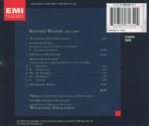 Wesendonck-Lieder - Symphonie E-Dur - Das Liebesverbot (Ouvertüre), Audio-CD