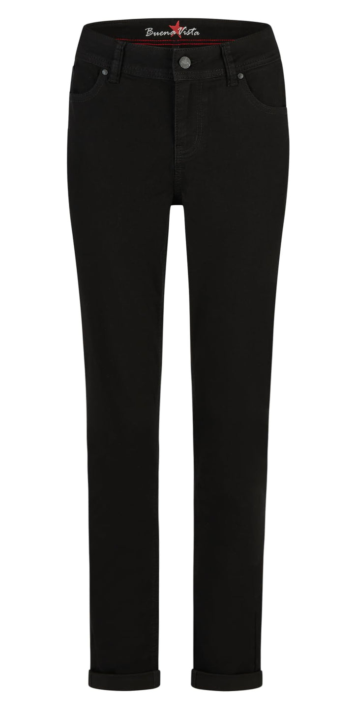 Buena Vista Damen Jeans Malibu Zip High XS Schwarz, XS Schwarz