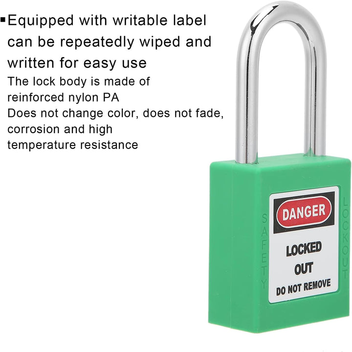 Lockout Tagout Schloss, 10er-Set 38 mm Lockout-Schloss Lockout Vorhängeschloss Gleichschliessend Nyl