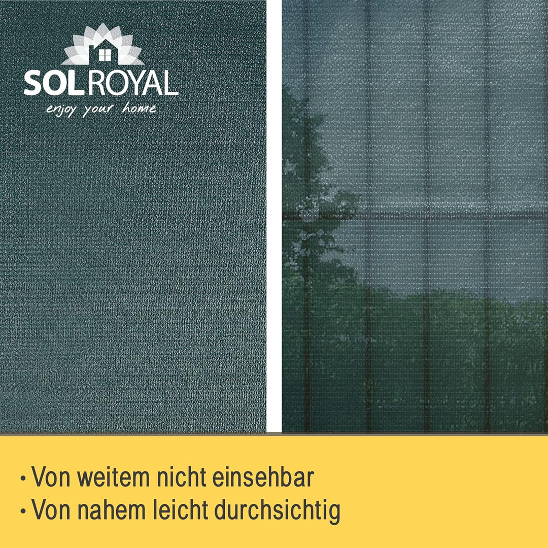 Sol Royal Schattennetz 25m x 2m Schattiergewebe 165g/m² – Blickdichter Sonnenschutz mit UV-Schutz &