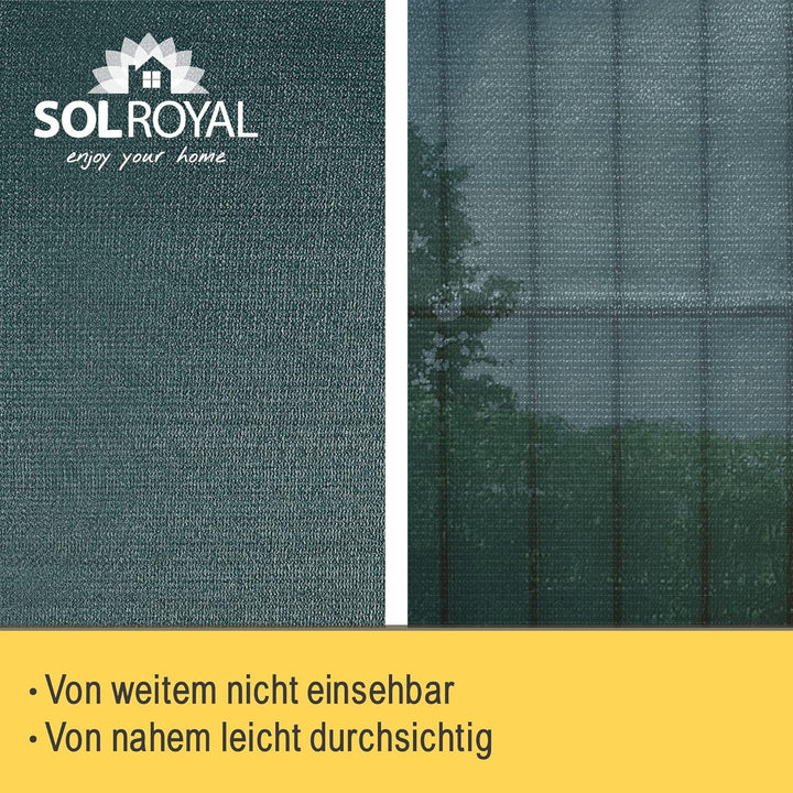 Sol Royal Schattennetz 10m x 1,5m Schattiergewebe 165g/m² – Blickdichter Sonnenschutz mit UV-Schutz