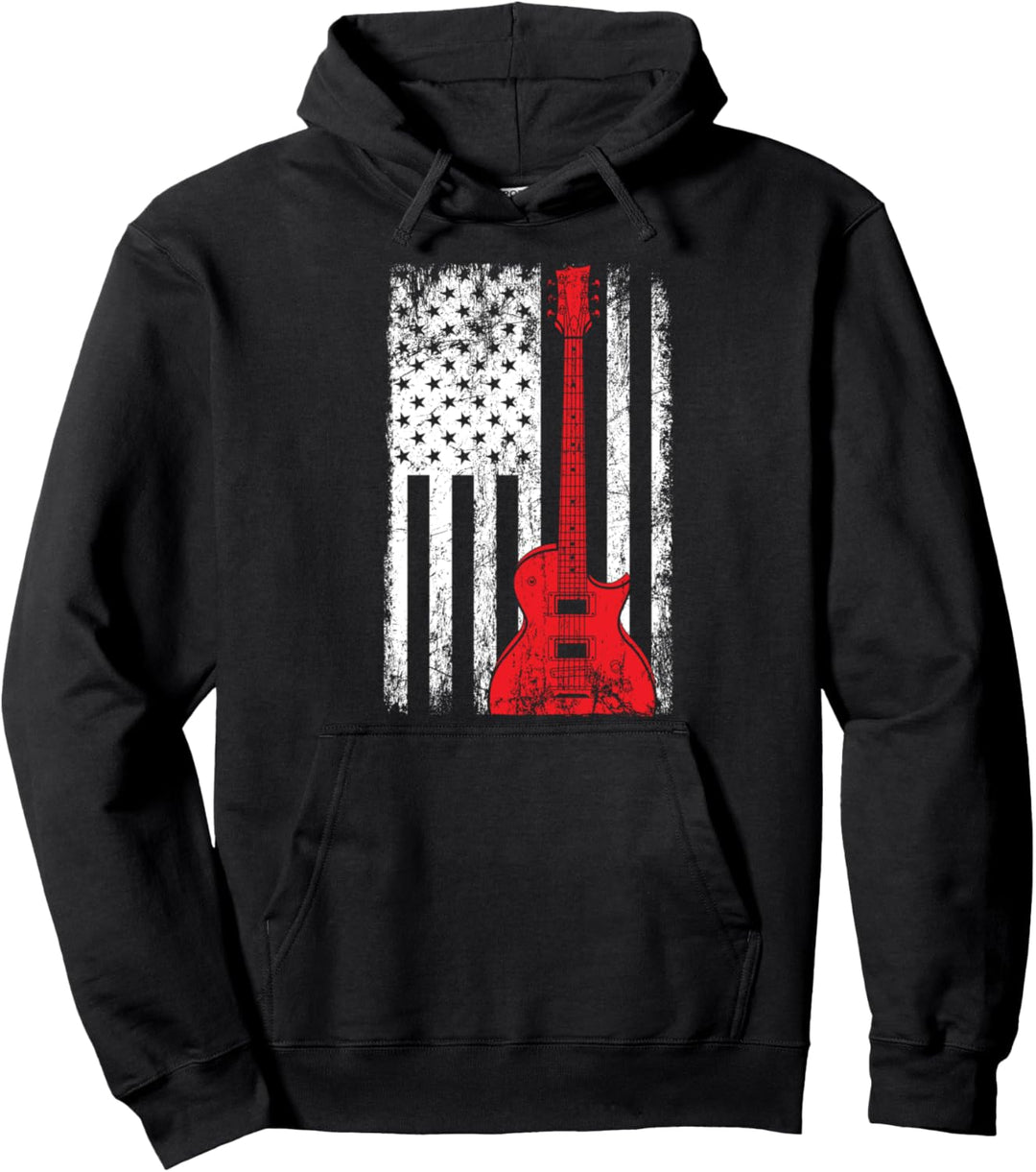 Amerika Flagge Rock Musik Gitarrist Geschenk USA Gitarre Pullover Hoodie