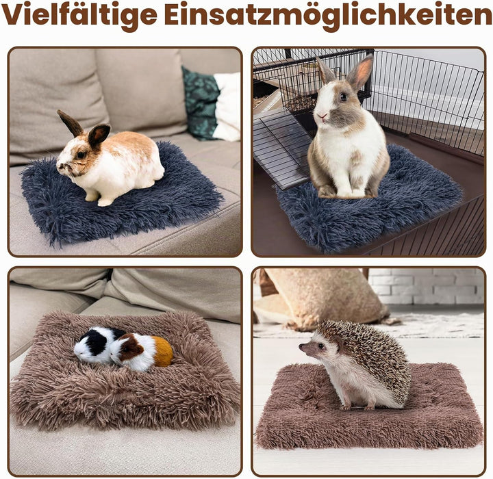 MICOOYO Kleintier-Bettmatte – Flauschiges Fleece-Kaninchenbett, Haustierunterlage für Kaninchen, Mee