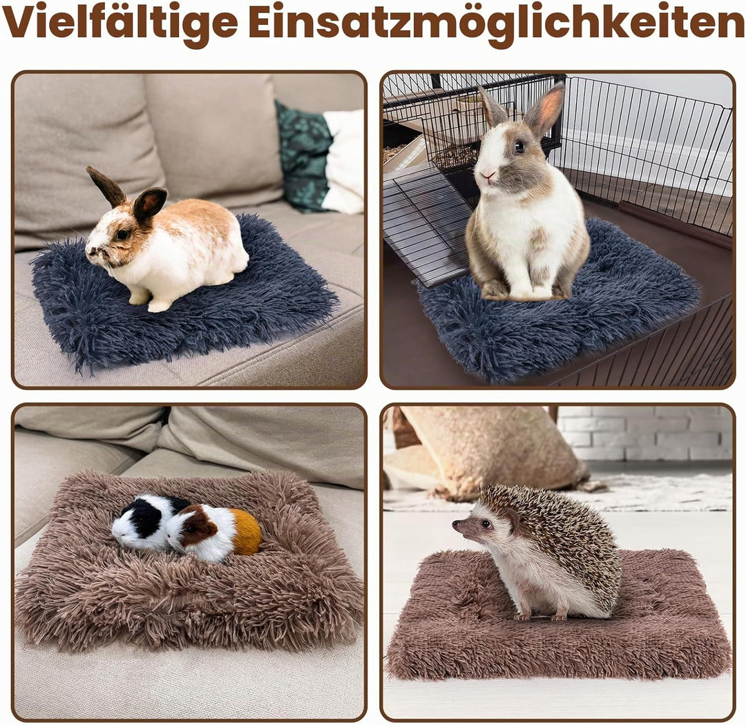 MICOOYO Kleintier-Bettmatte – Flauschiges Fleece-Kaninchenbett, Haustierunterlage für Kaninchen, Mee