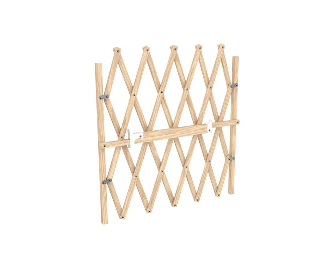 Nordlinger Press'fix-Barriere, ausziehbar, aus unbehandeltem Holz, 65 – 104 x 83 cm