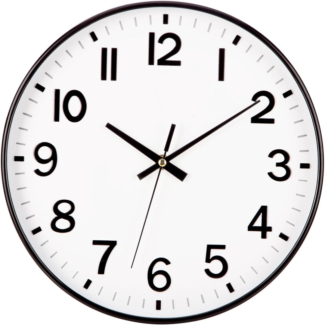 ACCSHINE Wanduhr Ohne TickgeräUsche Lautlos 30cm Modern Quarz Gross Batterie Betriebene Stereo Digit