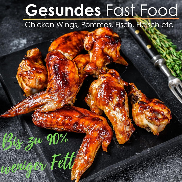Heissluftfritteuse | 2 Kammern | Heissluftfritteuse | 4 in 1 Mini Backofen | Fritteuse | Dörrautomat