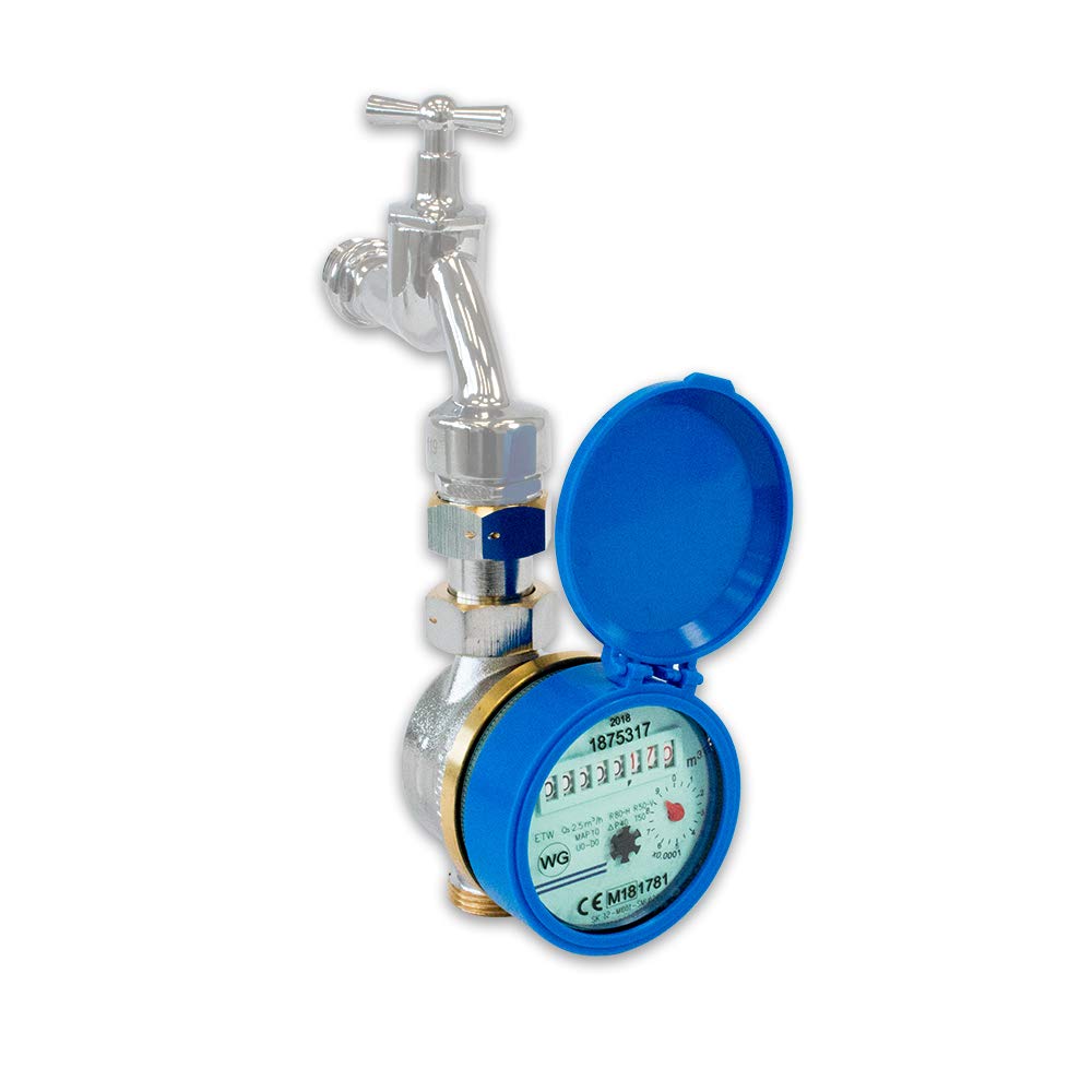 Wasser-Geräte GmbH Kaltwasser-Zapfzähler, Länge 80 mm, Anschlussgewinde 3/4 Zoll