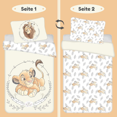 Kinderbettwäsche 100x135 cm Der König der Löwen mit Kissenbezug 40x60 cm , Baby Bettwäsche ideal für