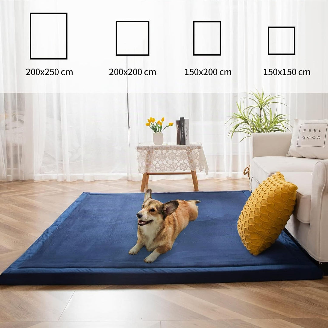 BYBYME Korallen Samtmatte Kinderteppich - Krabbeldecke für Baby Teppich - Extra Dicke 3cm und Weiche