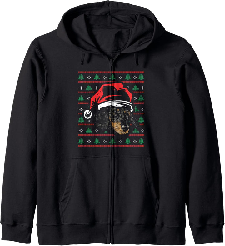 Dackel Ugly Christmas Sweater Kapuzenjacke