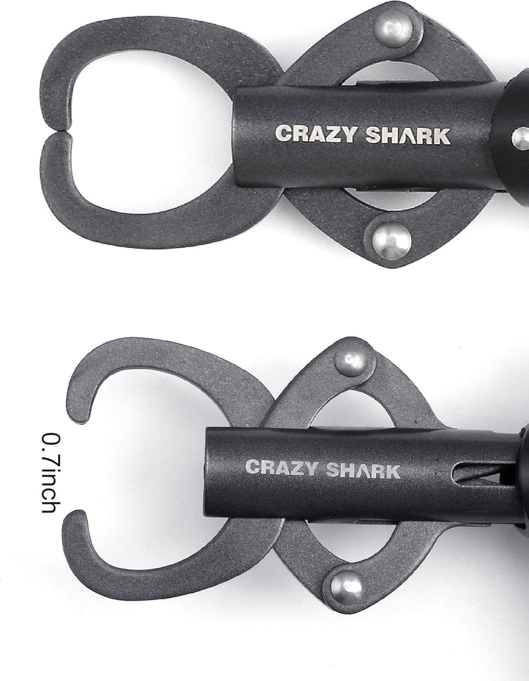 CRAZY SHARK Fish Lip Grabber aus Edelstahl Fischhalter mit Waage Grau, Grau