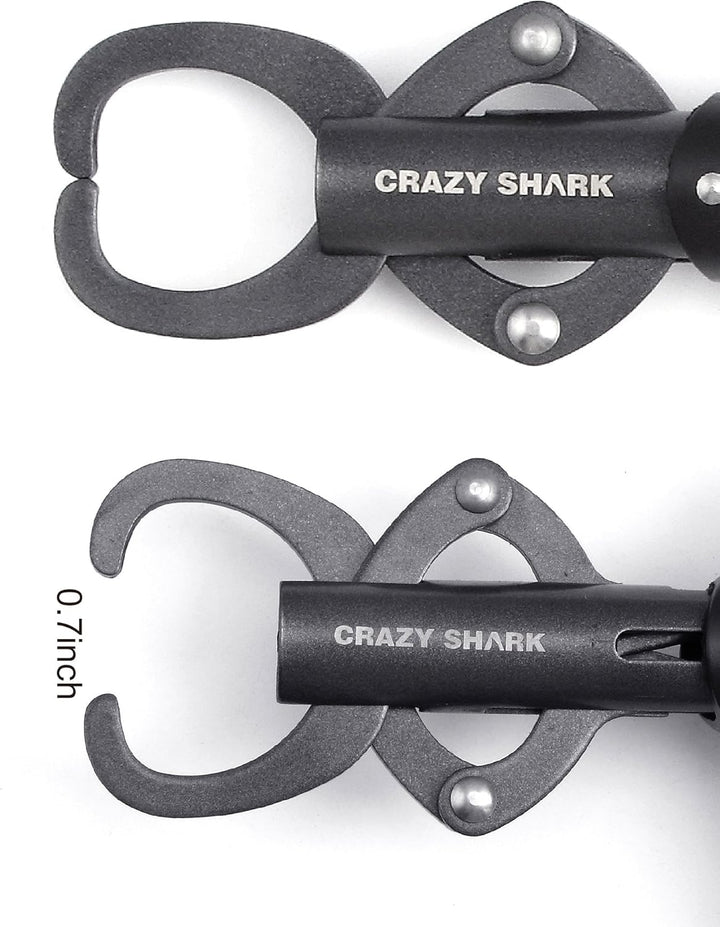 CRAZY SHARK Fish Lip Grabber aus Edelstahl Fischhalter mit Waage Grau, Grau