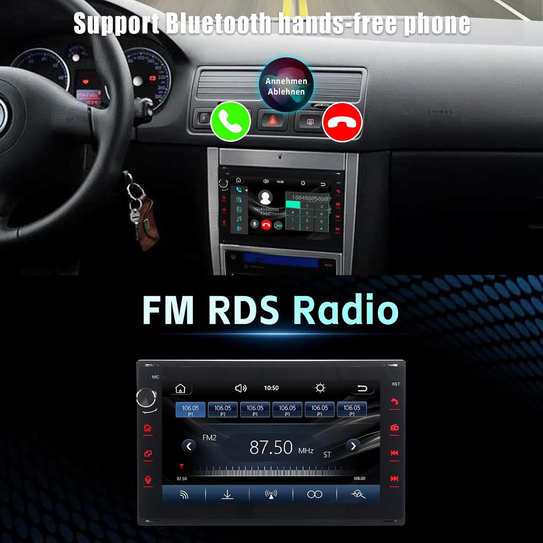 Autoradio für VW Golf 4 T5 Bora Polo Passat B5 Jetta Seat Skoda Leon 1998-2006, Stereo Radio Touchsc