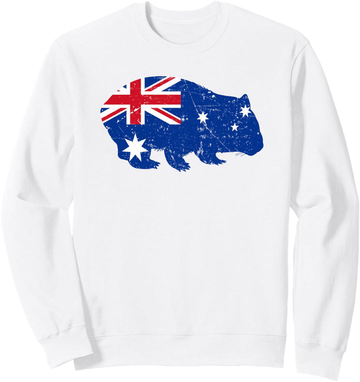 Wombat Australien Flagge Australia Day Retro Vintage Sweatshirt