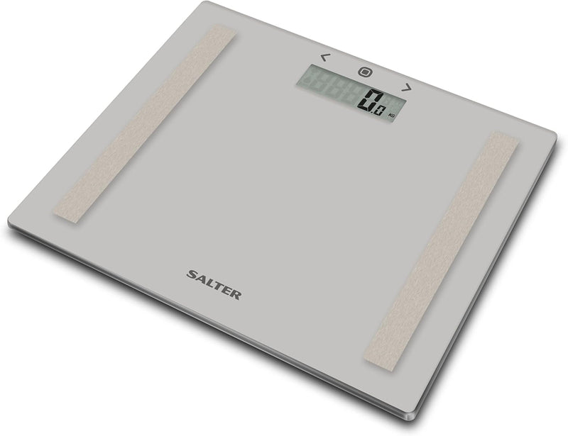 Salter 9113 GY3R kompakte Glas körperfettanalyse digital personenwaage - max.150kg, 8 Benutzer, Athl